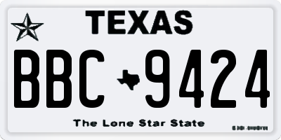 TX license plate BBC9424
