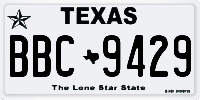 TX license plate BBC9429