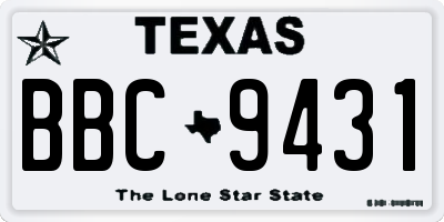 TX license plate BBC9431