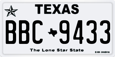 TX license plate BBC9433