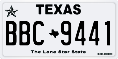 TX license plate BBC9441