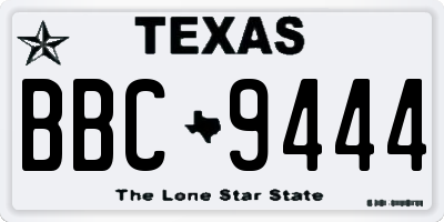 TX license plate BBC9444