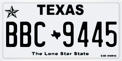 TX license plate BBC9445