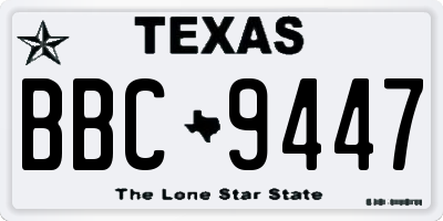 TX license plate BBC9447