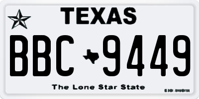 TX license plate BBC9449