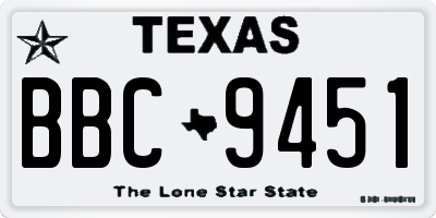 TX license plate BBC9451