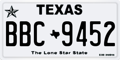 TX license plate BBC9452