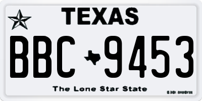 TX license plate BBC9453