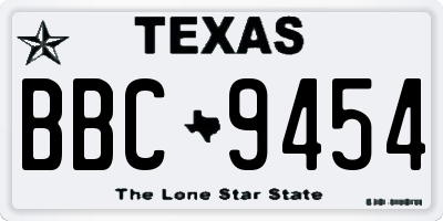 TX license plate BBC9454