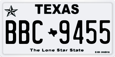 TX license plate BBC9455