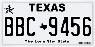 TX license plate BBC9456