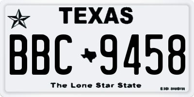 TX license plate BBC9458
