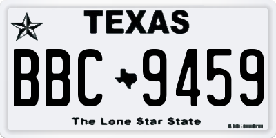 TX license plate BBC9459