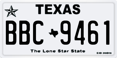 TX license plate BBC9461