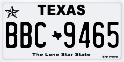 TX license plate BBC9465