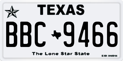 TX license plate BBC9466