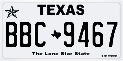 TX license plate BBC9467