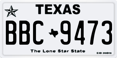 TX license plate BBC9473