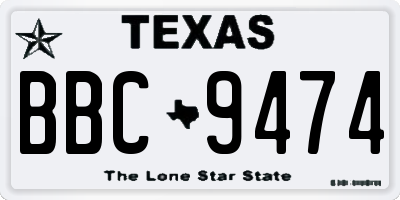 TX license plate BBC9474