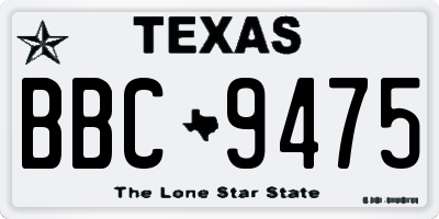 TX license plate BBC9475