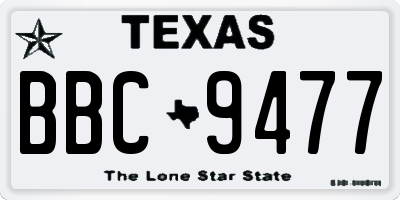 TX license plate BBC9477