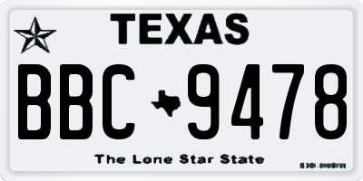 TX license plate BBC9478