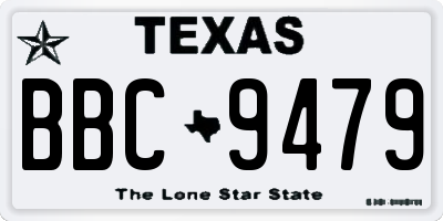 TX license plate BBC9479