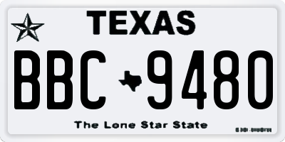 TX license plate BBC9480