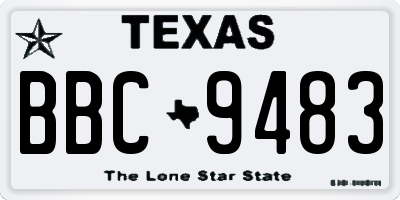 TX license plate BBC9483