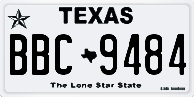 TX license plate BBC9484