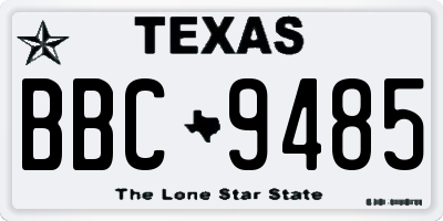 TX license plate BBC9485