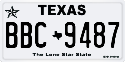 TX license plate BBC9487