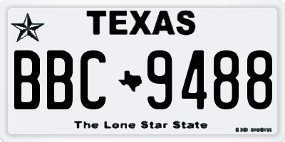 TX license plate BBC9488