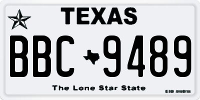 TX license plate BBC9489