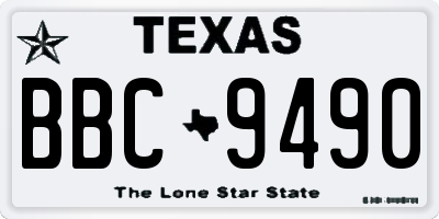 TX license plate BBC9490