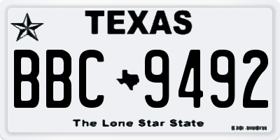 TX license plate BBC9492