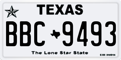 TX license plate BBC9493