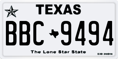 TX license plate BBC9494