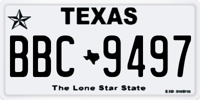 TX license plate BBC9497