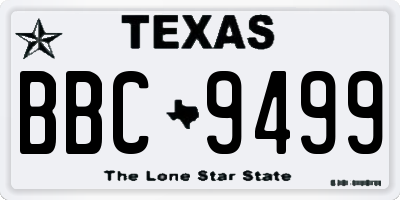 TX license plate BBC9499