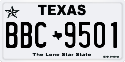 TX license plate BBC9501