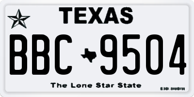 TX license plate BBC9504