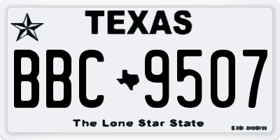 TX license plate BBC9507