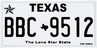 TX license plate BBC9512