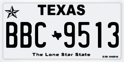 TX license plate BBC9513