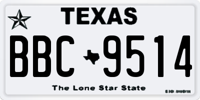 TX license plate BBC9514