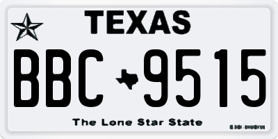 TX license plate BBC9515