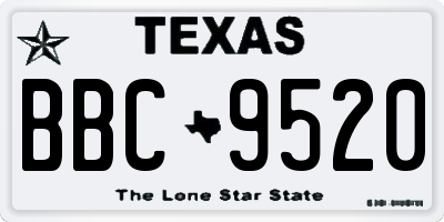 TX license plate BBC9520