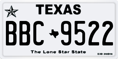 TX license plate BBC9522