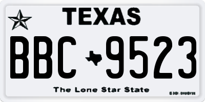 TX license plate BBC9523